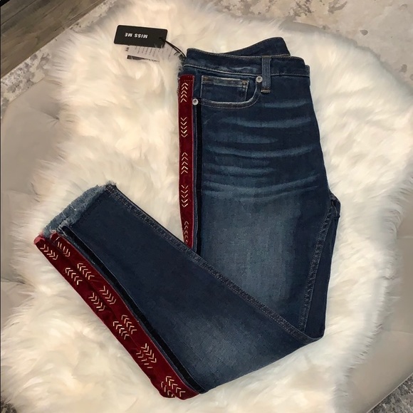 Miss Me Denim - New! Miss Me Velvet Stripe Skinny Jeans